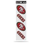 Rico Industries NFL Football San Francisco 49ers 3" x 12" Quad Decal - (4) Decals,White