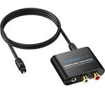 CAMWAY Digital to Analog Converter, 192kHz DAC Converter SPDIF to RCA,Optical to 3.5mm,Toslink to RCA,Optical to RCA,DAC Converter Audio Adapter