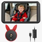 BABYVUE 4.5'' HD 1080P USB Car Baby Camera with Night Vision, 360° Adjustable Rear-Facing Mirror,Plug & Play Vehicle Backup Monitor for Child Safety