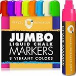 Window Chalk Markers for Cars Washable: 8 Vibrant Colors Jumbo Liquid Chalk Marker 15mm Thick Tips, 3 in 1 Nib, Big Chalkboard Markers, Car Window Paint Markers Pen for Glass, Auto, Mirror