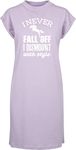 Hippowarehouse I never fall off I dismount with style - Horse riding t-shirt dress women's adults nightie nightdress Lilac