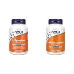 NOW L-Tyrosine (Freeform) Capsules, 500mg, 120 Count & Supplements L-Phenylalanine 500mg Capsules, 120 Count