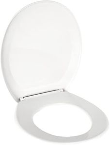 BEMIS Ashford Thermoplast White Toilet Seat | WC seat with Plastic Bumpers Molded into The seat | Metal Hinge | Unbreakable and Recyclable Long-Lasting thermoplastic | Easy Installation