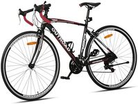 MarKnig 21 Speed Road Bike with Light Aluminum Alloy Frame, 700C Wheel Commuter Bicycle with Dual V Brakes, 26” Faster Racing Bike for Men and Women, Triathlon Bike for Adult （Red）
