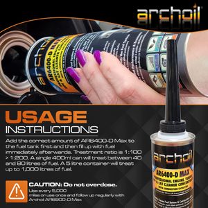 Archoil AR6400-D MAX Diesel DPF & Injector Cleaner – 400ml High Strength