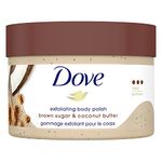 Dove Exfoliating Body Polish for silky smooth skin Brown Sugar & Coconut Butter body scrub exfoliates & restores skin's natural nutrients 298 g