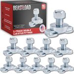 BEASTLOAD L Track Stud Fittings 10 Pack Double Lug Threaded - Airline Bolt Fitting Studs - Tie Down Mounting Bolts for Heavy Duty Anchor Points - L-Track Accessories for Cargo System Rails