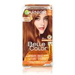 Garnier Belle Color Permanent Hair Dye, 54 Deep Copper, 100% Grey Coverage, Enriched with Argan Oil and Wheat Germ Oils - 1 Application, Packaging may vary