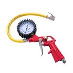 CRAFTSMAN Inflator Gun, 0-150 PSI, 3-in-1 Multi-Function Gauge, Air Chuck and Relief Valve, Cold-Resistant 12-in Inflation Hose, Versatile Attachments, and 1/4-in NPS Male Threads