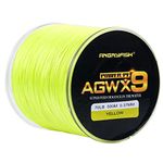 ANGRYFISH Super Strong Power 9 Strands Braided Fishing Line,Cost-Effective Smooth Superline,Wonderful Tool for Fishing Enthusiast,Extremely Durable,Multiple Colors-547Yds/500M(Yellow,50LB/0.30MM)