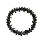 FUKREY Karungali Kattai- Orignal Ebony Wood Unisex Bracelet, Natual Blackwood Sterchable Bracelet for Men and Women, Round Beaded Wrist Bracelet HandCarved (10MM)