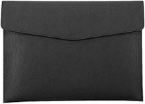 Rikutog PU Leather A4 File Folder Document Holder Waterproof Portfolio Envelope Folder Case with Snap Closure(Black)