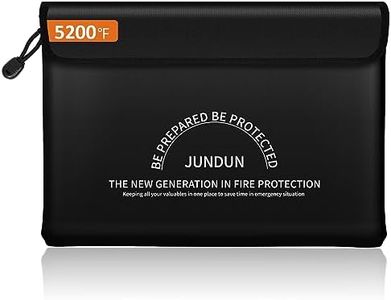 JUNDUN Fireproof Document Bag with 5200℉ Heat Insulated,14.0”x10.4” Waterproof and Fireproof Money Bag,8 Layers Thickened Fire Safe Storage Bag Pouch with Zipper for Document,Money and Cash
