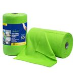 Microfiber Cleaning Cloth Roll -80 Pack, 11.5x11.5, Tear Away Towels, Reusable and Washable Rags, Green