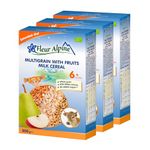 FLEUR ALPINE Organic Multigrain Milk Baby Cereal - Baby Porridge Pack of 3 for Deliciously Smooth Breakfast Meals | Nutritious and Easy To Make Cereal 6+ Months with No Added Sugars | 3x5 Servings