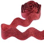 Rick Rack Wide Rick Rack Wave Bending Fringe Trim 4 Yards Ric Rac Lace Trim for Sewing Customing Wedding Home Party Decoration (Red)