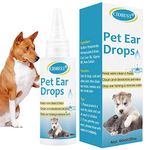 Dog Ear Cleaner, Pets Ear Drops, Ear Infection Treatment, Clean and Deodorize, Keep Ears Clean＆Fresh, Natural Aloe Vera-60ml