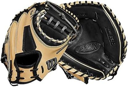 Wilson 2024 A2K M23 33.5” Baseball Catcher’s Mitt - Right Hand Throw, Blonde/Black