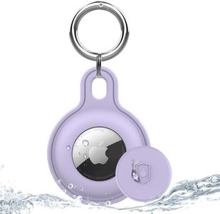 Airtag Holder Air Tag Case, Anti-Scratch Airtag Key Chain for Apple Air Tags, Waterproof Silicone Case with Keychain, Protective Cover Key Finder Tracker Compatible with Apple AirTag(Dream Lavender)