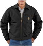 Carhartt Men's Big & Tall Weathered Duck Detroit Jacket Blanket Lined J001,Black,XXXX-Large