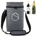 Freshore Wine Totes and Carriers 2 Bottle Cooler Bag Wine Gift - Fashionable Design for Cooler Restaurant with Adjustable Strap (Classical Gray)