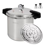 UNIFULL 24 Quart/23 Liter Pressure Cooker, Pressure Canner With Pressure Gauge, Pressure Relief is 10 or 15 PSI (+/- 5%)（With 2 pressure relief valves）