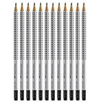 Faber-Castell Grip Graphite EcoPencils with Eraser - 12 Count - No. 2.5 Multi, 8 mm