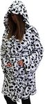 The Nightmare Before Christmas Jack Skellington Adult Plush Hooded Fleece Robe (Large/X-Large, White)