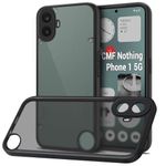TheGiftKart Ultra-Hybrid Shockproof Back Cover Case for Nothing CMF Phone 1 5G | Camera Protection Bump | Hard Back Cover Case for Nothing CMF Phone 1 (PC & TPU, Smoked Matte Back, Black Sides)