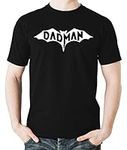 Witty Fashions Dadman Super Bat Hero Funny Gift for Dad Fathers Day Men's T-Shirt (Black, Large)