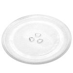 27.5 cm Microwave Glass Plate, Microwave Glass Turntable Plate Replacement with Heat Resistant Glove for Large Microwaves