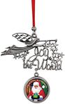 Holiday Colorized Coin Christmas Ornament | Joy to The World Santa Holiday Blessings JFK Half Dollar Coin Ornament