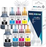 LCL 104 High Capacity Ink Bottle Replacement for Epson 104 Ink Refill Bottles Multipack Compatible with Epson ET-2710 ET-2711 ET-2712 ET-2714 ET-2715 ET-2720 ET-2726 ET-4700 ET-1810 ET-2826 (8 Pack)