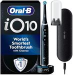 Oral-B iO10 Electric Toothbrushes For Adults, Gifts For Women / Men, 1 Handle, 1 Ultimate Clean Toothbrush Head, Charging Travel Case, 7 Modes, 2 Pin UK Plug, Cosmic Black, Oral B IO Toothbrush