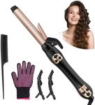 MYMULIKE Automatic Hair Curler, Rotating Curling Iron 1 Inch With 6 Adjustable Temp and LCD screen, 30s Instant Heat Up 430°F, 1H Auto-Off, Curling Iron for Long/Middle/Short All Hair, Rose Gold