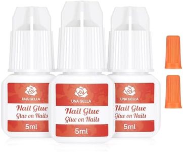 UNA GELLA Nail Glue for Press Ons 5ml 3Pcs Glue On Nails Press On Nail Glue Super Strong Adhesive 15ml(0.5oz) Super Bond Nail Glue for Acrylic Nails Long Lasting Nail Glue for Nail Tips DIY Salon