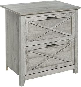 HOMCOM Retro Filing Cabinet with 2 Drawers, File Cabinet with Hanging Bars for Letter and Legal Size Document, Grey