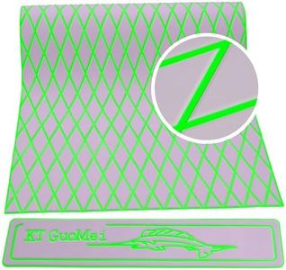 KT GuoMei 94.5"× 37.8" EVA Foam Boat Decking Sheet Faux Teak Decking Self-Adhesive Marine Yacht RV Swimming Pool Boat Flooring Motorboat Non-Skid (Light Grey and Green Stripes)