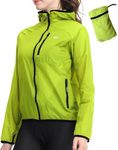 Wulibike Windbreaker Jacket Women Lightweight Rain Jacket Packable Reflective Hooded For Cycling,Hiking Outdoor Sports