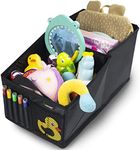 Sunferno Foldable Car Seat Organizer for Front, Back Seat & Trunk - Store Your Baby Supplies, Kids Toys, Car Cleaning Supplies, Work Tools in the 12 Storage Compartments - Passenger Seat Organizer