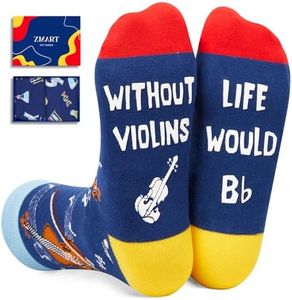 Zmart Violins Gifts for Men - Music Gifts Musical Socks for Violin Players Teachers, Violinists Gag Gift