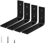 DILNAZ ART Metal Shelf Brackets 6" x 4", Heavy Duty L Bracket for DIY Floating Shelves, Black, 4 Pack