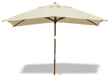 Jati Umbra 3m x 2m Rectangular Garden Parasol with Cover (Natural) - Oblong | Double-Pulley | 2-Part Pole