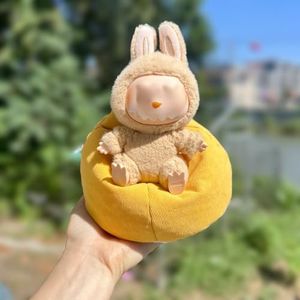Beanbag Seat Lazy Sofa Lounge Chair for la bubu Dolls with Soft Cushion Cute and Functional Ornament Accessories for Dolls Fans and Doll Collectors Yellow (No Include Doll)