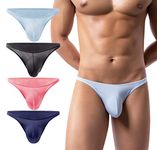 AIEOE Men's Briefs Breathable Hipster Comfortable Underwear Pouch Panties Cool Mini Briefs 4 Pack 01 Size M