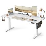 VASAGLE Electric Standing Desk, Height Adjustable Desk, 180 x 80 cm, Continuous Adjustment, Spliced Tabletop, 4 Memory Heights, Cloud White LSD138WB02