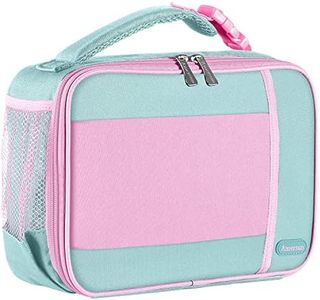 Amersun Kids Insulated Lunch Box, Lunch cooler with Water Bottle Holder, Keep Food Warm Cold & Durable School Lunch Bag for Kids Teen Girls Boys, Lunch Tote Bag for Children, Light Pink New