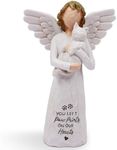 BORLESTA Cat Memorial Gifts for Loss of Cat, Pet Cat Remembrance Gifts, Loss of Cat Sympathy Gifts for Cat Mom, Passed Away Cat Gifts, Hand-Painted Figurines Angel Cat (White)
