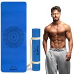 Slovic Yoga Mat for Woman [6 MM] | TPE Yoga Mat for Man | Anti-Slip Exercise Mat for Home Workout & Home Gym | Durable & Lightweight Gym Mats for Floor With Cover Bag | Navy Blue