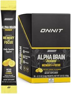 ONNIT Alpha Brain Instant - Meyer Lemon Flavor - Nootropic Brain Booster Memory Supplement - Brain Support for Focus, Energy & Clarity - Alpha GPC Choline, Cats Claw, L-Theanine, Bacopa - 30ct